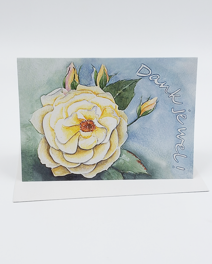 Wenskaart witte roos