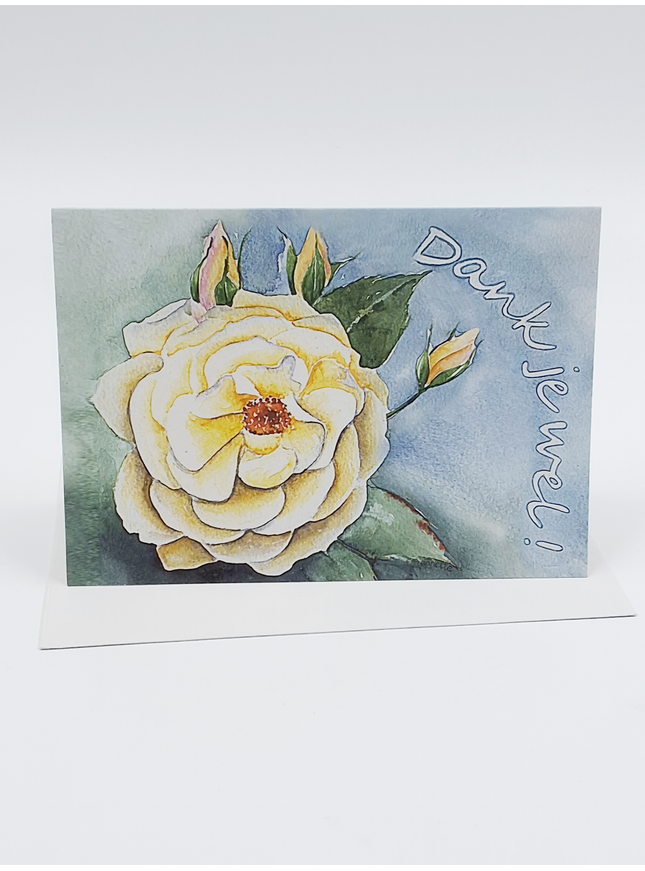 Wenskaart witte roos