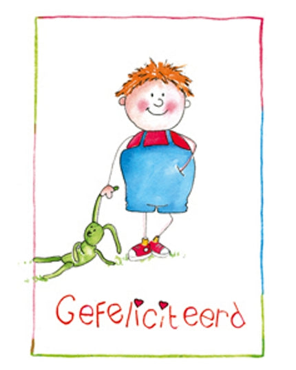 Wenskaart jongen gefeliciteerd