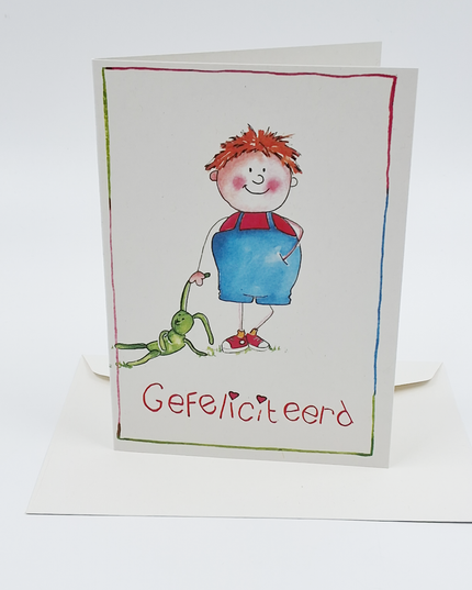 Wenskaart jongen gefeliciteerd