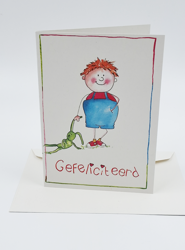 Wenskaart jongen gefeliciteerd