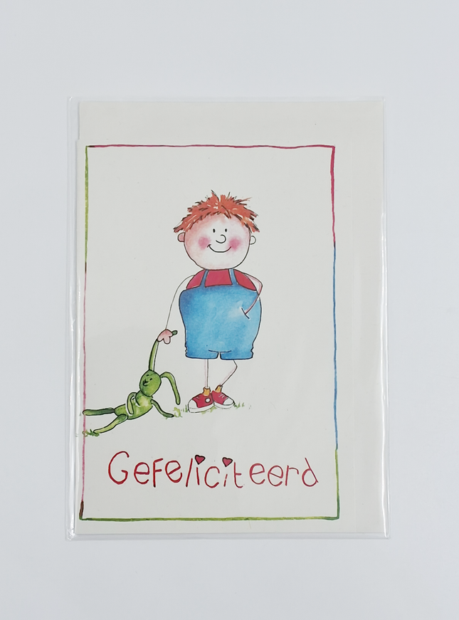 Wenskaart jongen gefeliciteerd