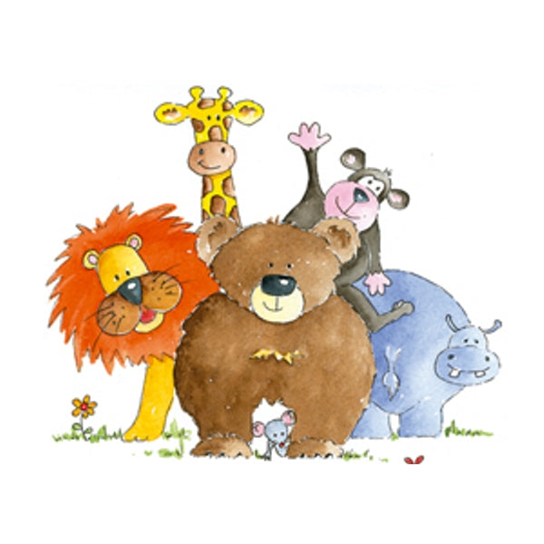 Wenskaart jungle dieren