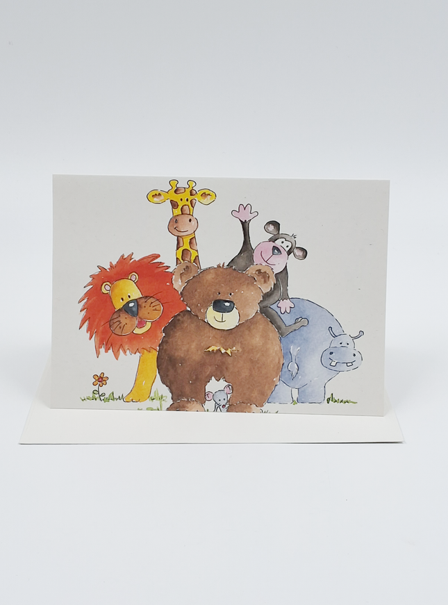 Wenskaart jungle dieren