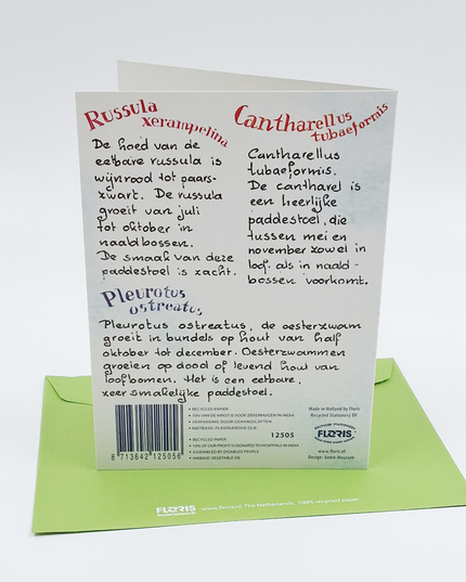Wenskaart cantharellen etc.