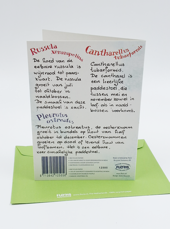 Wenskaart cantharellen etc.