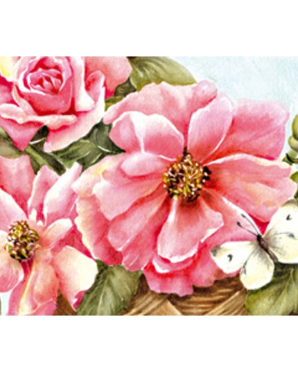 Wenskaart rose rozen vlinder