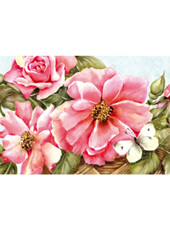 Greeting card rose roses butterfly