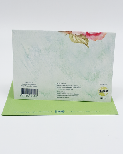 Wenskaart rose rozen vlinder