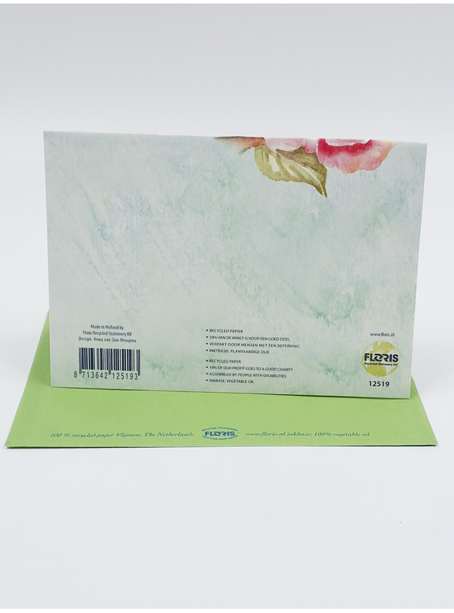 Greeting card rose roses butterfly