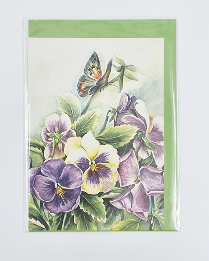 Wenskaart bonte violen Anna