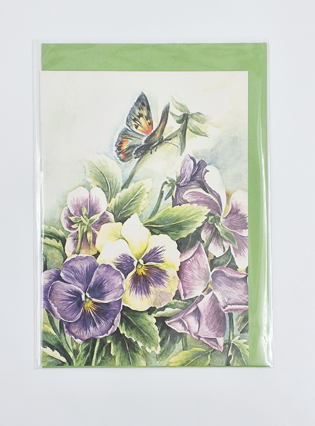 Wenskaart bonte violen Anna