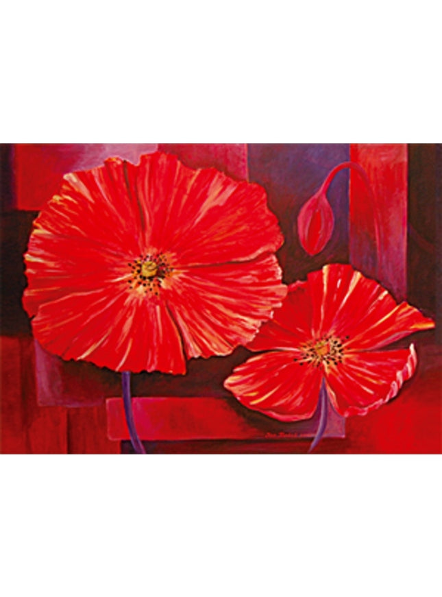 Wenskaart twee klaprozen Jan