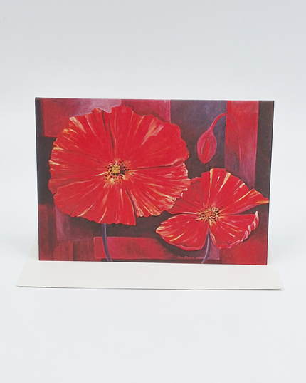 Wenskaart twee klaprozen Jan