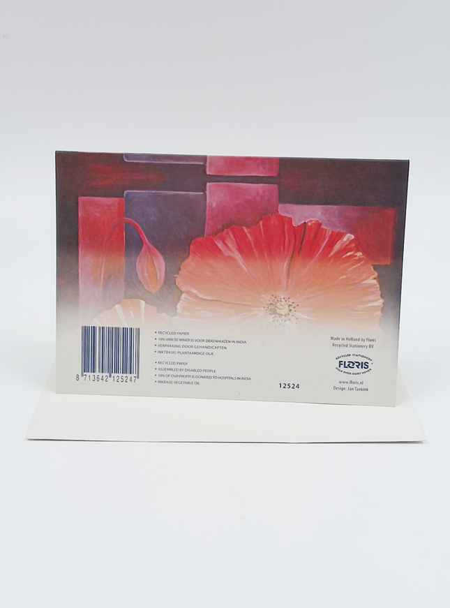 Wenskaart twee klaprozen Jan