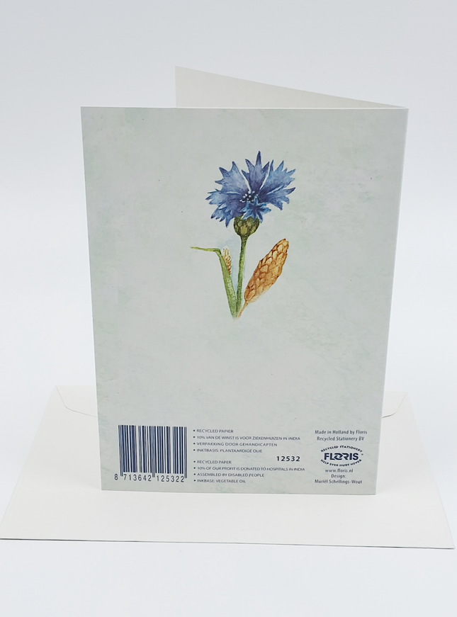 Wenskaart korenbloem Muriël