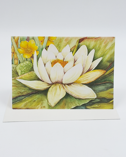 Wenskaart witte waterlelie condoleance