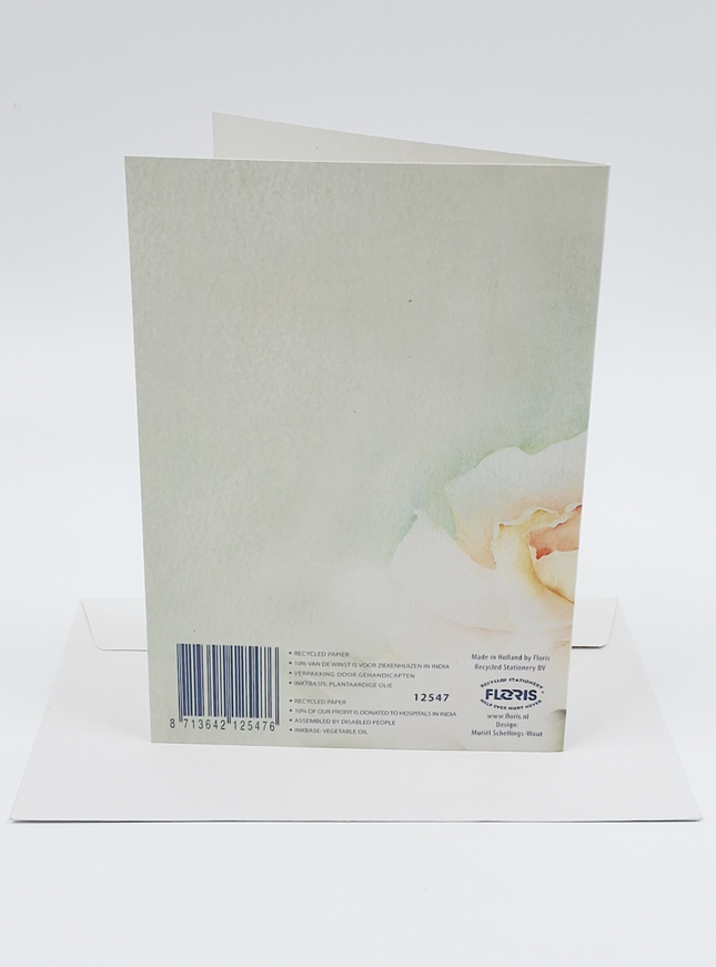 Wenskaart rozen fles