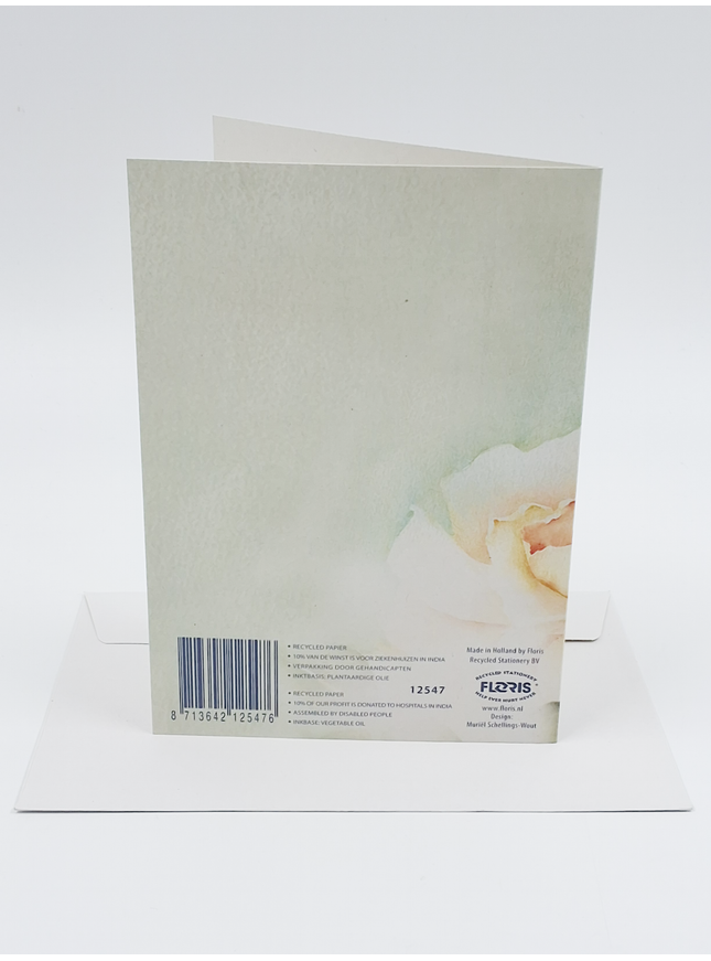 Greeting card roses bottle