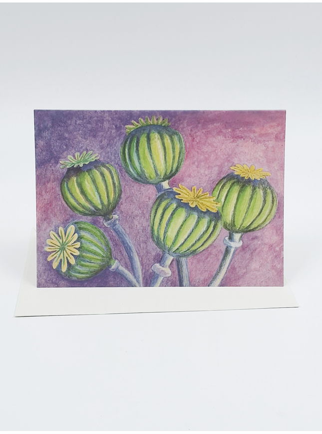 Poppy bulb condolence greeting card