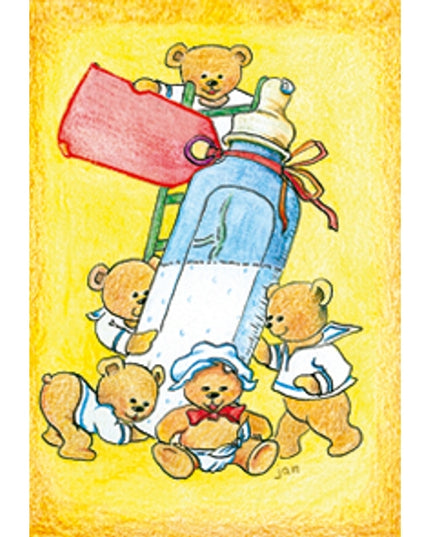 Wenskaart beertjes fles