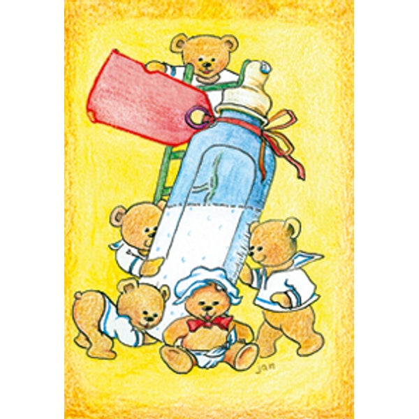 Wenskaart beertjes fles