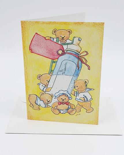 Wenskaart beertjes fles