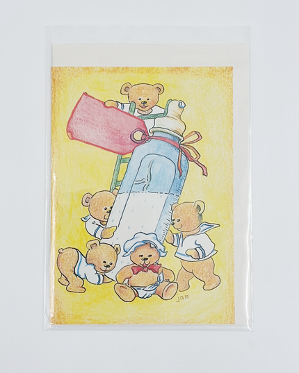 Wenskaart beertjes fles