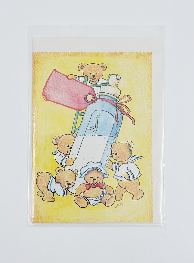 Wenskaart beertjes fles