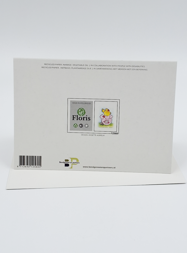 Wenskaart kind boerderijdieren