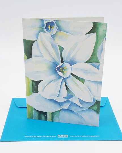 Wenskaart blauwe bloem Annette