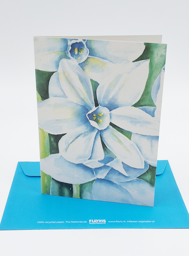 Wenskaart blauwe bloem Annette