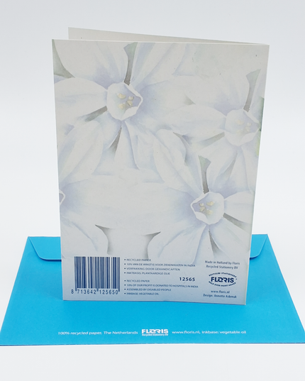 Wenskaart blauwe bloem Annette