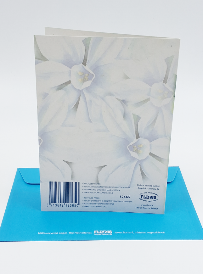 Wenskaart blauwe bloem Annette