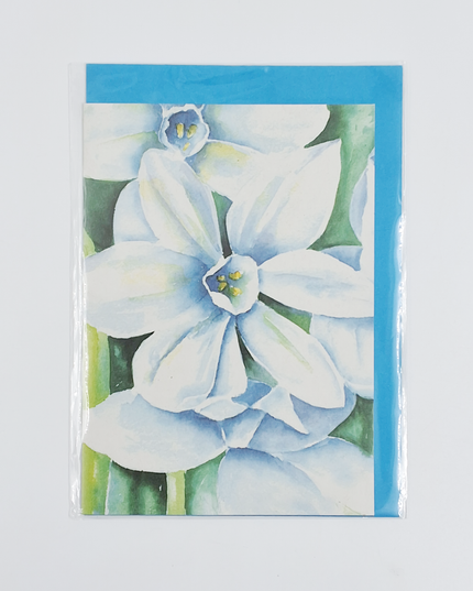 Wenskaart blauwe bloem Annette