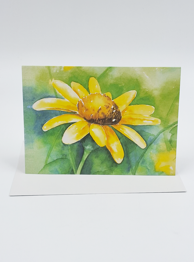 Wenskaart gele bloem