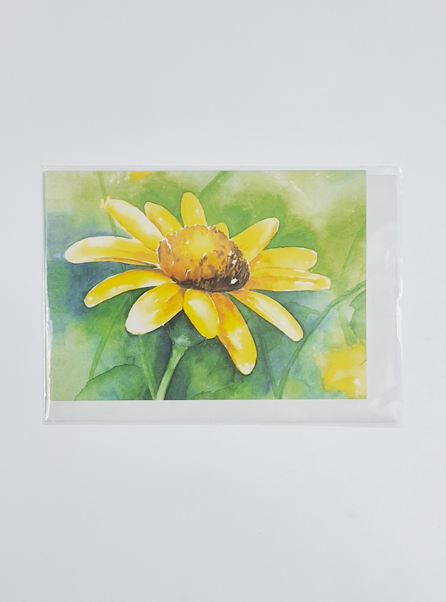 Wenskaart gele bloem