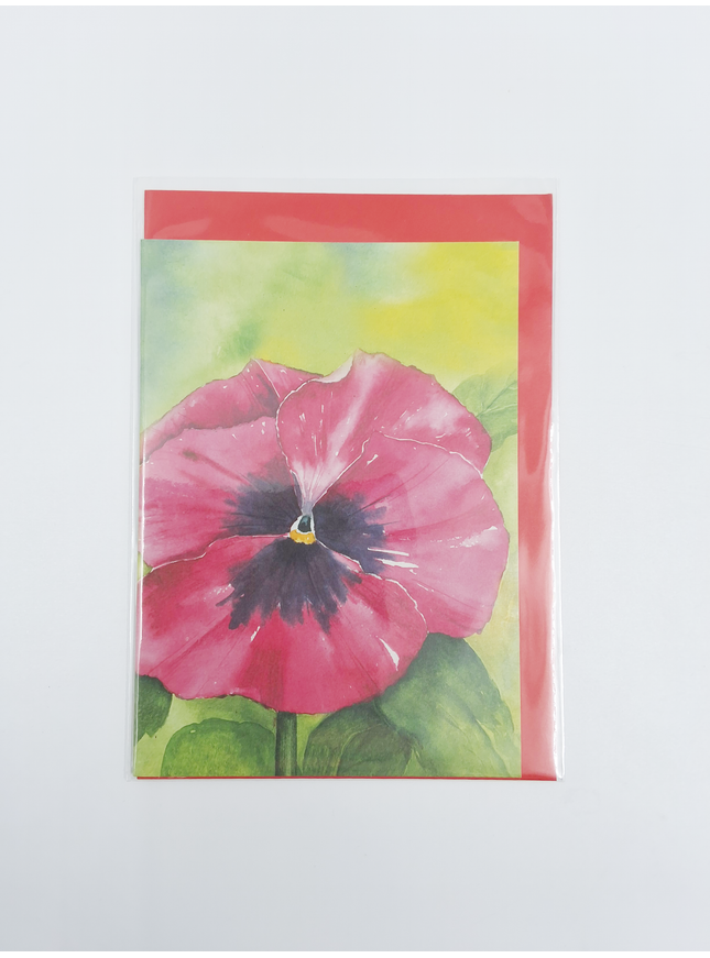 Red violin greeting card