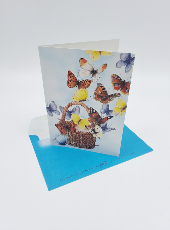 wenskaart mand vlinders