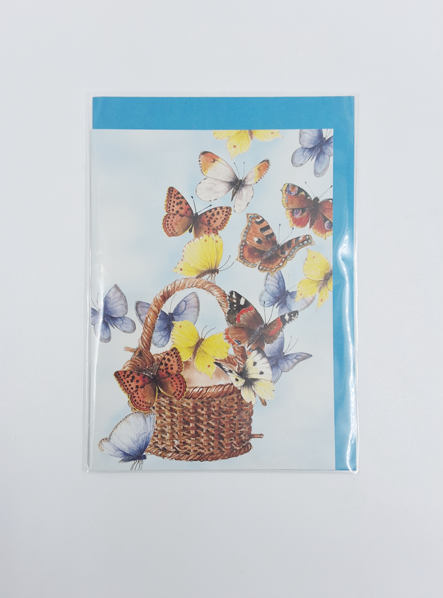 wenskaart mand vlinders