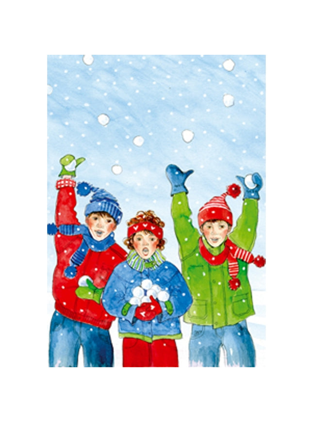 Greeting card snow children