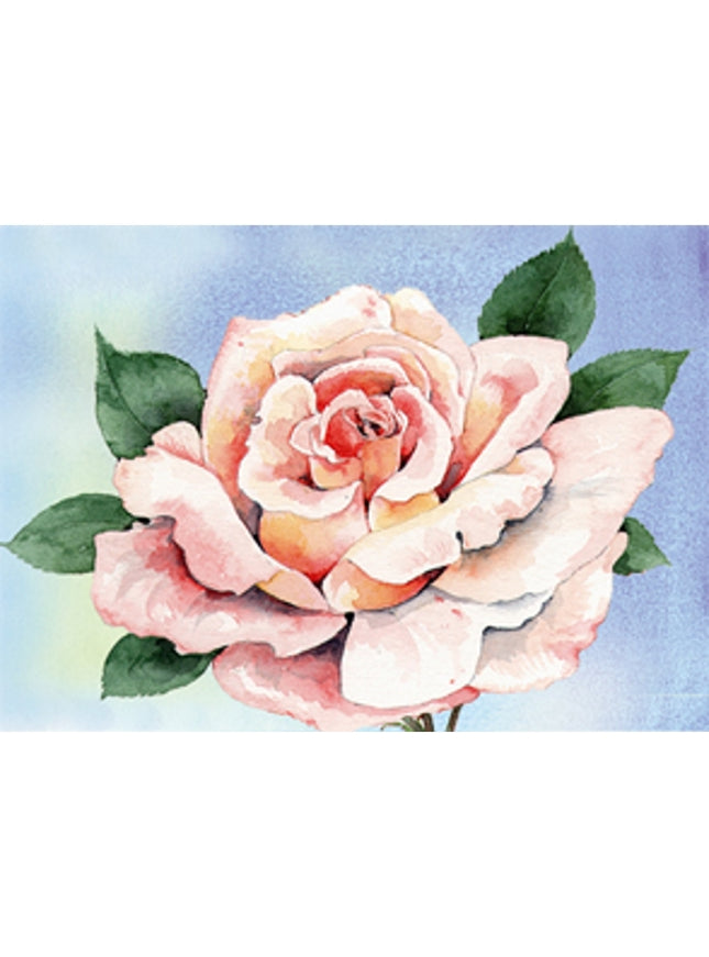 Greeting card pink rose