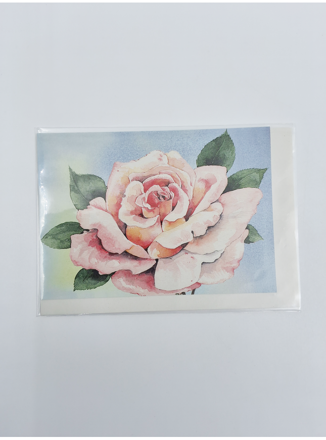 Greeting card pink rose