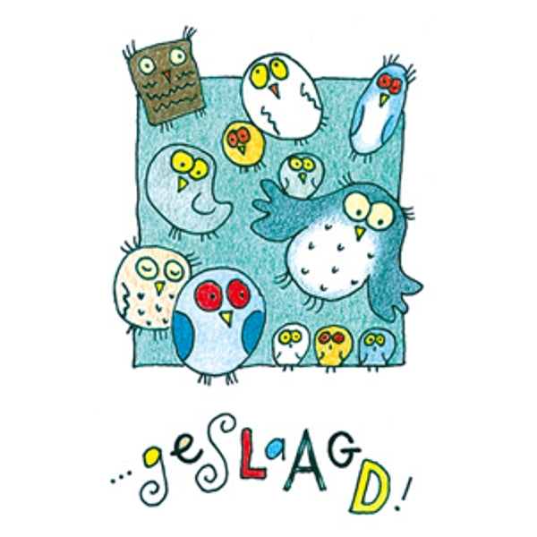 Wenskaart uilen, geslaagd