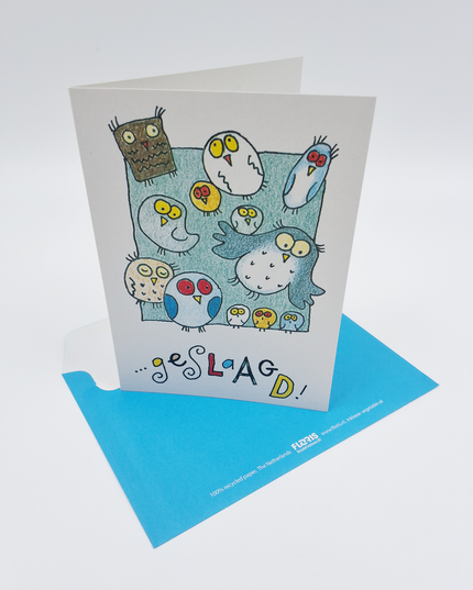 Wenskaart uilen, geslaagd