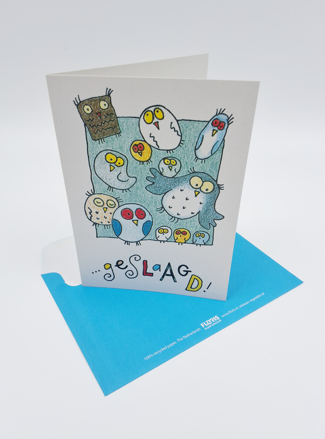 Wenskaart uilen, geslaagd