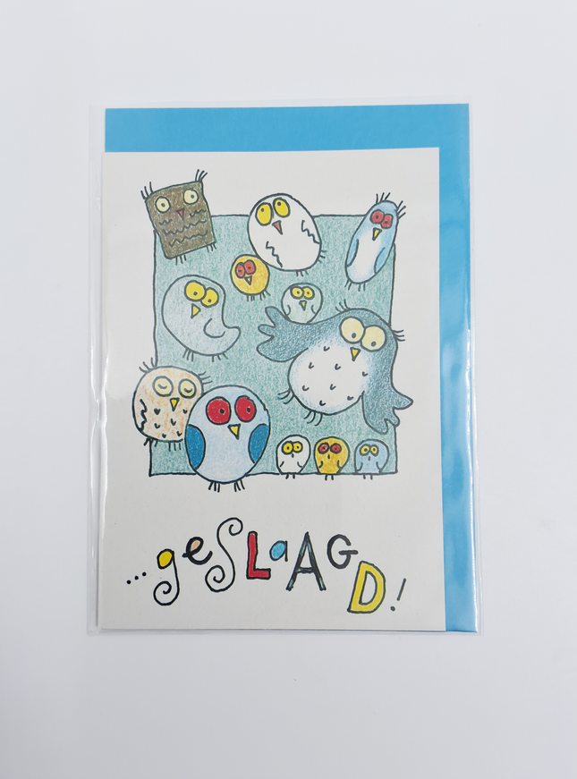 Wenskaart uilen, geslaagd