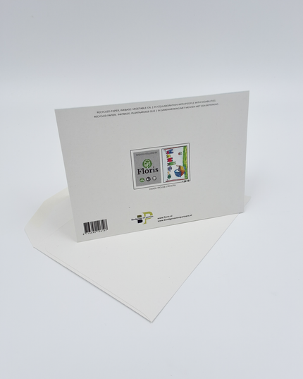 Wenskaart geboorte kinderwagen waslijn