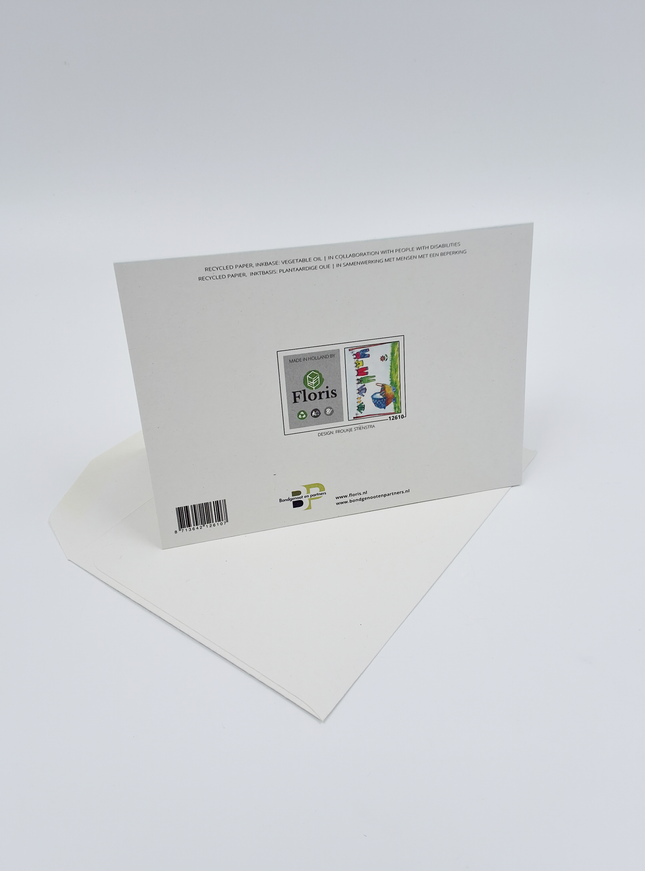 Wenskaart geboorte kinderwagen waslijn