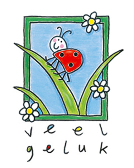 Wenskaart lieveheersbeestje, veel geluk